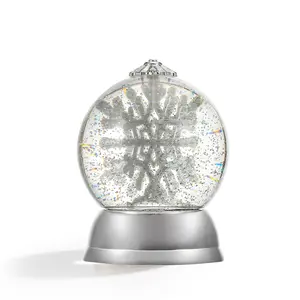 Hikalycoco Christmas Snow Globe Rotating Snowflake Lamp Magical Light Projection Battery Powered Holiday Decor Gift for Winter Wonderland Home Ornament