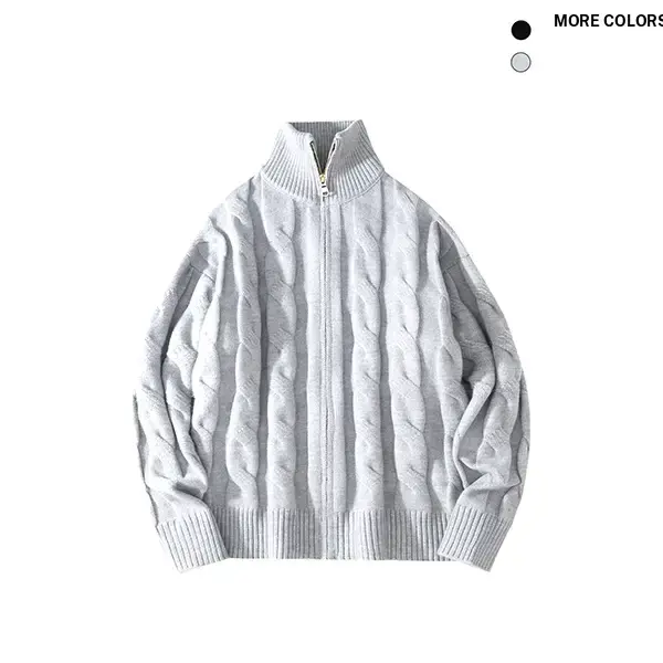Men's Solid Textured Cardigan Sweaters Full Zip Up Stand Collar Slim Fit Casual Knitted Sweater Men Stylish Slim Fit Knitted Cardigan Sports Simple Sweaters Wool Fashionable Classic Elegant Formal Gym Knitwear