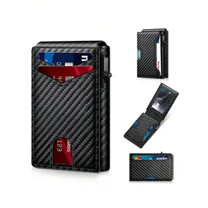 Men's Business Matching Rfid Blocking Wallet, Simple Plain Multi Card Slots Wallet, Minimalist Card Holder Wallet For Men, Trifold Card Holder