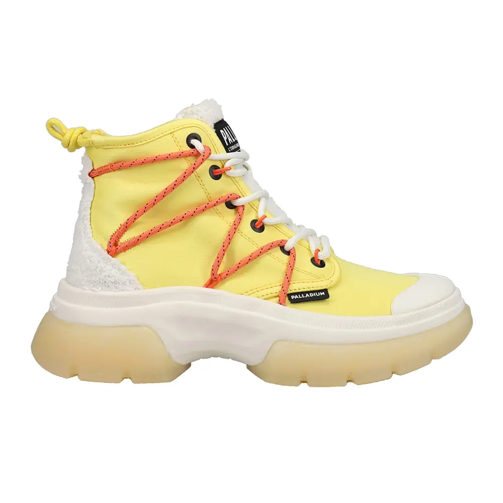 Palladium Womens Pallawave High Platform Lace Up Sneakers Shoes Casual - Yellow