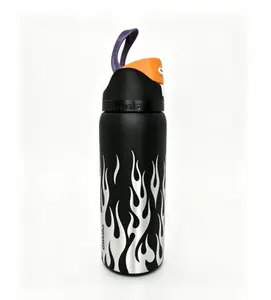 Owala FreeSip 32 oz Stainless Steel Insulated Water Bottle [Black Flame] - Hydration Tumbler, Portable Stainless Steel Flask, Leak-Proof Dual-Sip Lid with Straw, Carry Loop, Cold Beverage Tumbler, Mothers Day Gift