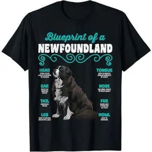Newfie Dog BLUEPRINT OF A NEWFOUNDLAND Funny Owners T-Shirt