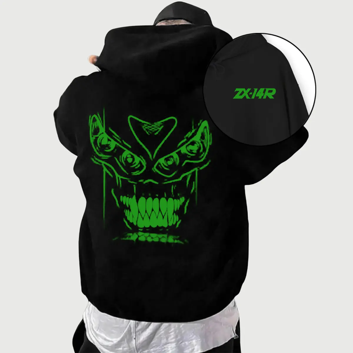 Kawasaki Ninja ZX-14R Inspired Hoodie - Motorcycle Sweatshirt for Riders