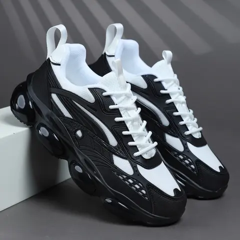 Men's Lightweight Running Shoes Breathable Low Top Sports Sneakers Shock Absorbing Rubber Sole Casual Training Shoes Fitness Running Shoes