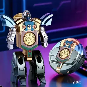 6-Pack Transformable Fidget Spinners 🌀🤖 - Deformation Fidget Spinner, Sensory Toy for Teens, Stress Relief Fidgeting, DIY Robot Mecha Chain, Back-to-School Class Reward, Black Friday Deal: Ideal Holiday Gift 🎁