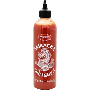Dynasty Sriracha Chili Sauce, 20oz Ambient Large Bottle - Includes Garlic, Jalapeño Base, Bold Flavor, Dipping Sauce & Flavor Dip