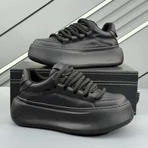Men's Casual Trainers with Chunky Platform Sole - Subtle Height Boost, Bold Streetwear Look, Soft Cushioning for All-Day Comfort