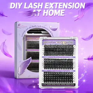LashPlume Lash Clusters Kit 300PCS Eyelash Clusters Kit 60D 80D 100D 10-18MIX Individual Lash Comfortable Eyelash Extension Set Classic Look with Bond and Seal Waterproof Remover DIY at Home