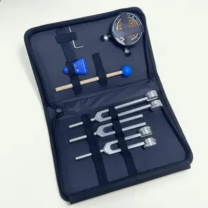 Tuning Fork Set, Aluminum Alloy Lightweight Portable Tuning Forks 128hz, 256hz, 432hz, 528hz, Blue Leather Case Included, Ideal for Healing and Testing