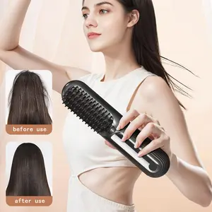 A wireless straight hair comb, USB charging, negative ion does not harm hair, mini portable fluffy hair conditioner, wireless portable home high skull top curling iron