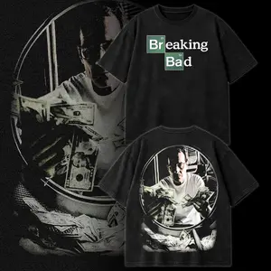 Breaking Bad Walter White Vintage Washed Graphic T-Shirt, Heisenberg Money Scene Tee, TV Series Crime Drama Shirt, Retro Dark Aesthetic Streetwear Oversized Unisex Cotton Tee, Breaking Bad Fan Gift