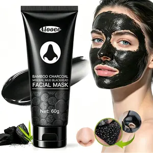 Bamboo Charcoal Peel-Off Face Mask Deep Cleansing Blackhead Remover T-Zone Care for Clearer Skin Facial Skin Care Product for Women & Men 60g Charcoal Detox Mask Soothing