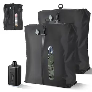Vacuum Bags for Travel with Wireless Vacuum pump, Revolutionary Reusable Compression Bags for Travel Suitcases and Backpack, Space Saver Bags for Travel Underwater Packing Cube