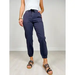 Mica Denim High Rise Jogger in Charcoal Grey