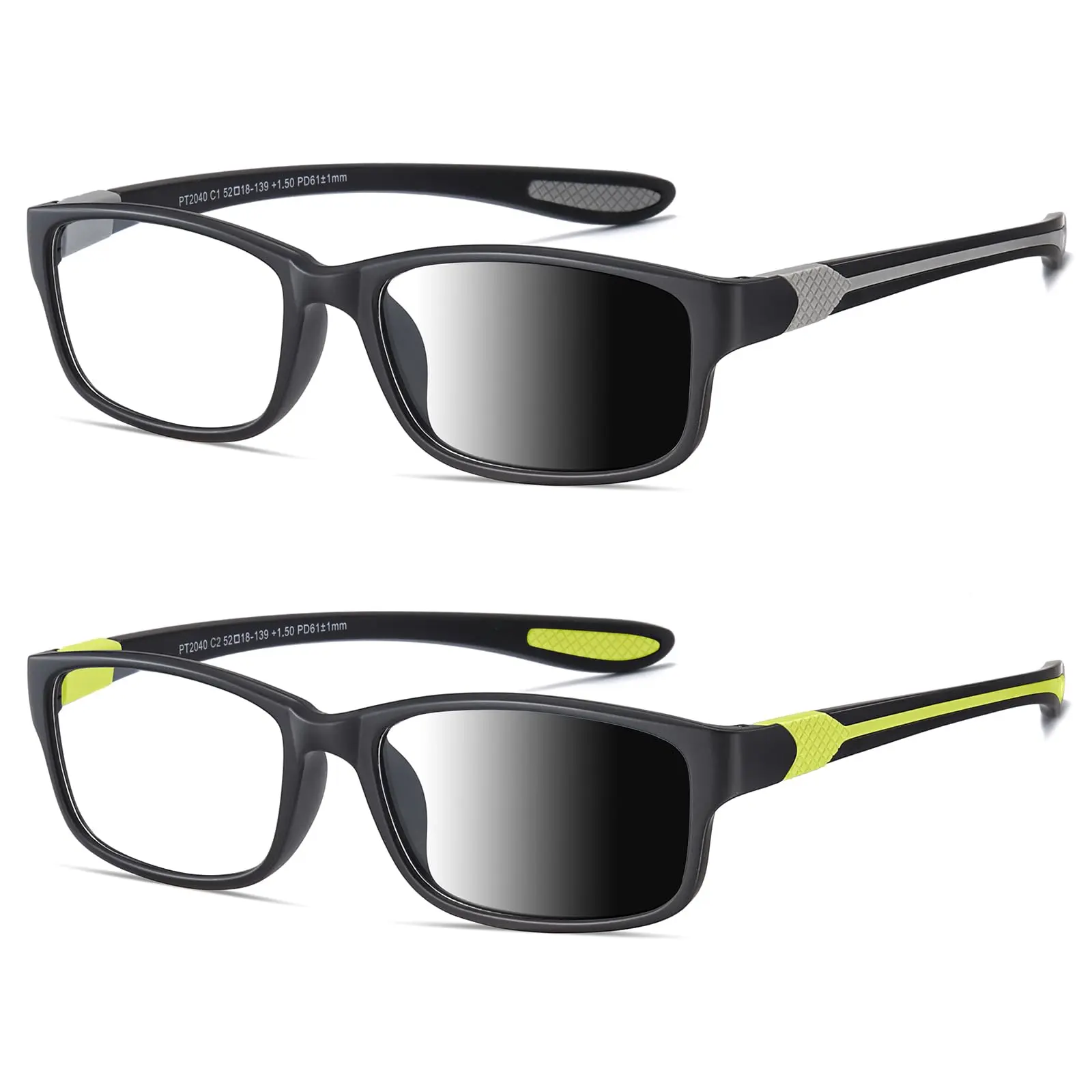 DEIYSEGL Sport Photochromic Reading Glasses Blue Light Blocking Eyeglasses Reader Designer Large Head Tinted Eyeglass Outdoor Comfortable Temple
