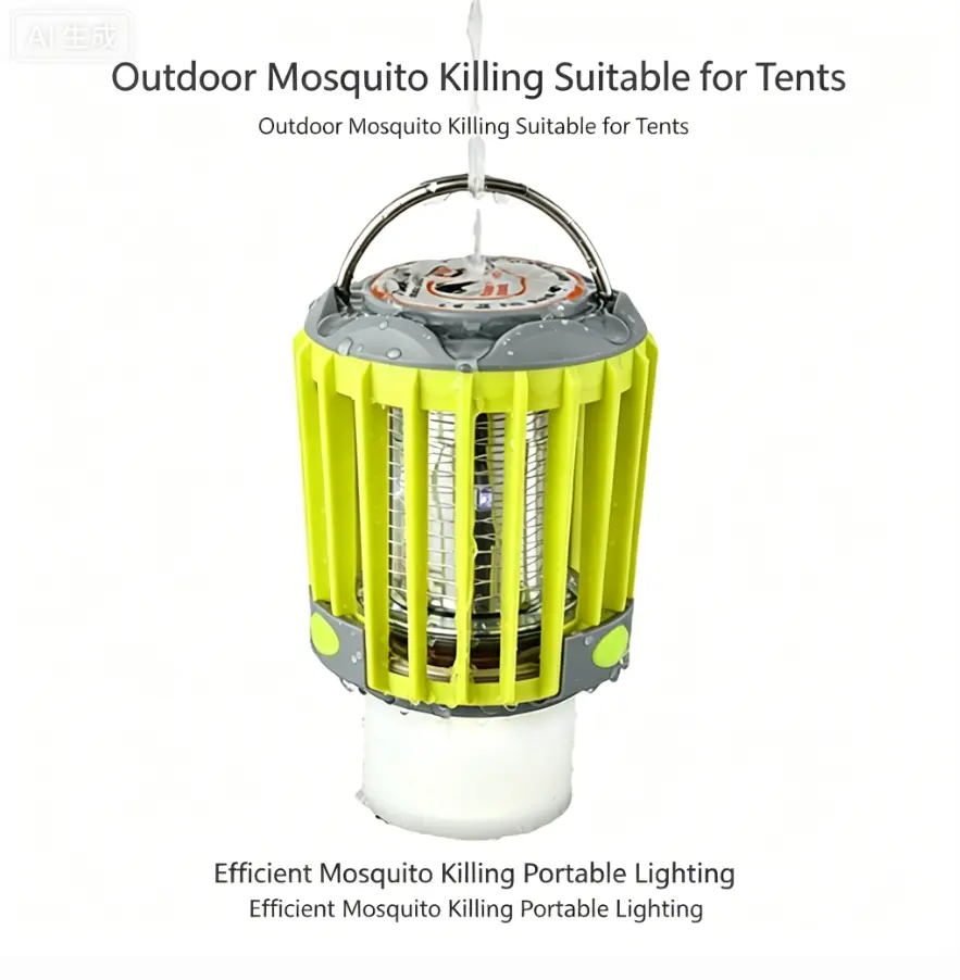 Portable Dual-Function Outdoor Bug Zapping 2-in-1 UV LED Mosquito Killer & Camping Lantern, USB Rechargeable Multi-Function Tent Light for Outdoor Users (Camping, Hiking)