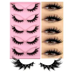5 Pairs Fluffy False Eyelashes 3D Dramatic Volume Natural Wispy Mink Lashes Soft Lightweight Reusable Daily Party Wear