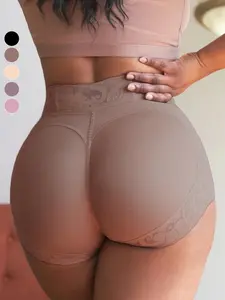 YZY Fajas Women's Plain Contrast Lace High Waist Shapewear Panty, High Stretch Tummy Control Butt Lifting Shaper, Women's Shapewear Bottoms for Daily Wear, High Waisted Shapewear