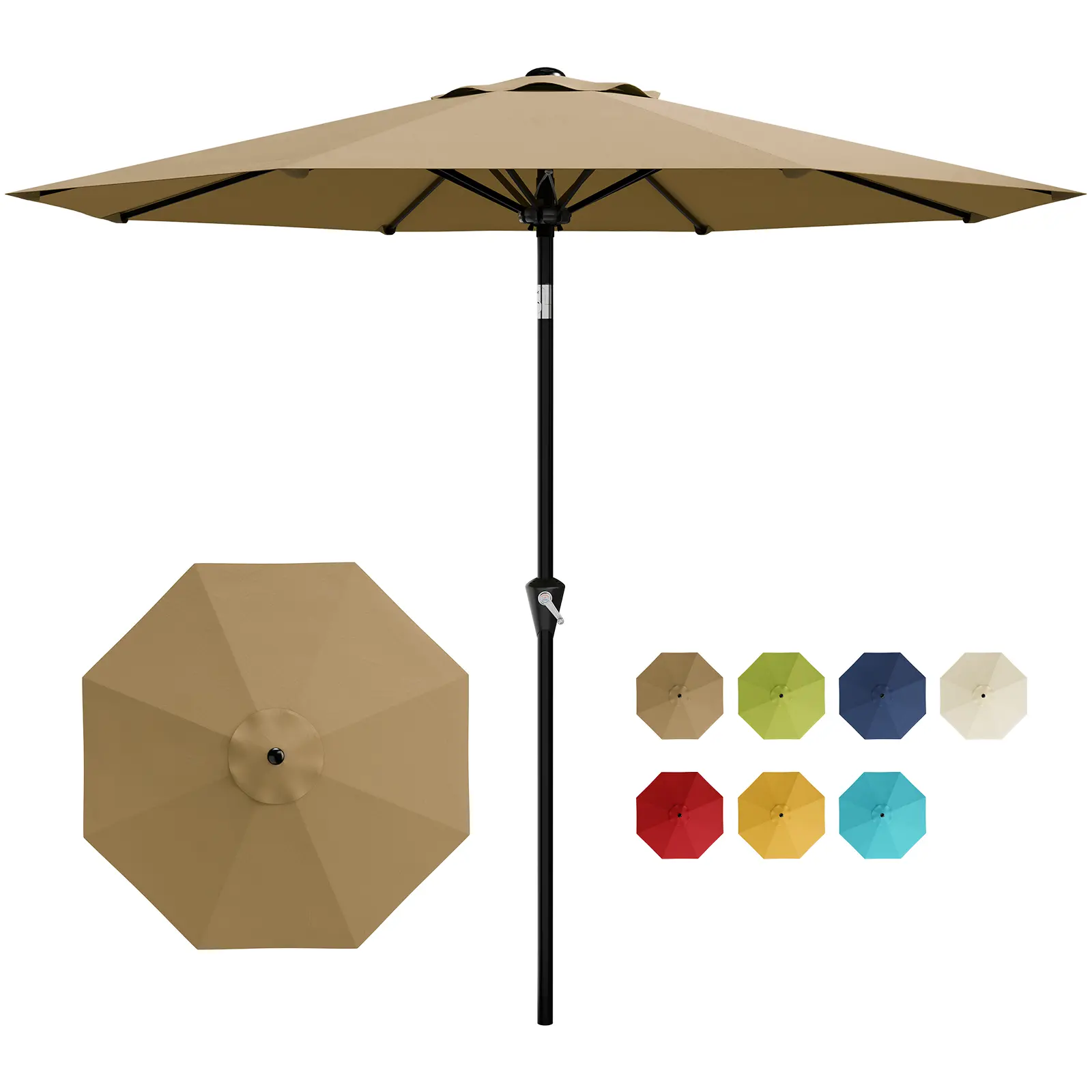 10FT Patio Umbrella ,Outdoor Table Umbrella with Smooth Crank Lift & Push Button Tilt, 8 Sturdy Ribs, UV Protection & Waterproof  For Pool Deck Yard Garden lawn, Patio Sun Shade, Outdoor Patio Umbrellas