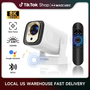[US warehouse] Magcubic Auto Focus HY310 Projector 330ANSI Google Assistant 8K Decode Native 1080P BT5.4 WIFI6 Android 14 Built-in Speaker Allwinner H726 180° Flexible 130"Screen 60Hz Reflash Home Cinema Mini Portable Projector Wireless Local Summervibes