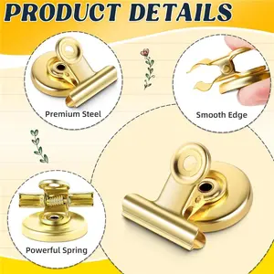 12Pack Magnetic Clips with Anti-Scratch Sticky Pads, Strong Heavy Duty Clips Magnet, Fridge Magnets Clip, Whiteboard Magnets Clip, Non-Scratch Metal Magnet Clips for Refrigerator, Whiteboard