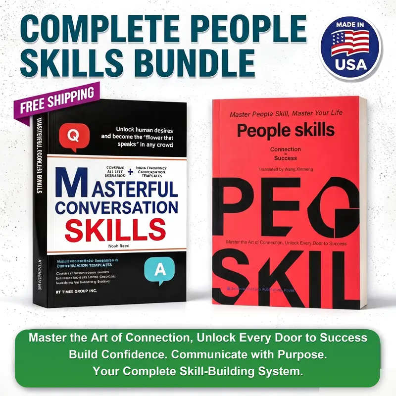 Set of 2 books mastering conversation skills and networking abilities, self-improvement communication books that enhance social intelligence and build confidence, teach efficient communication, and provide a guide to interpersonal relationship psychology.