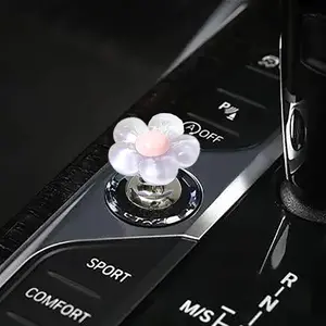 one-Touch Start Button,Engine Start/Stop  Flower Starter Coer (for Decoratie Accessories)  Decor for Women(Purple