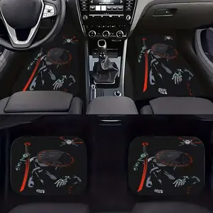 4-Piece Anime Samurai Car Mats, Car Floor Mats, Full Coverage Non-Slip Polyester, Suv & Sedan, Durable High-Quality Print, Unique Gift for Car Enthusiasts
