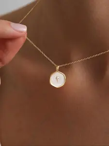 Women's Dainty 14k Cross Pendant Necklace, Elegant Daily Wear Accessory, Perfect Gift for Her