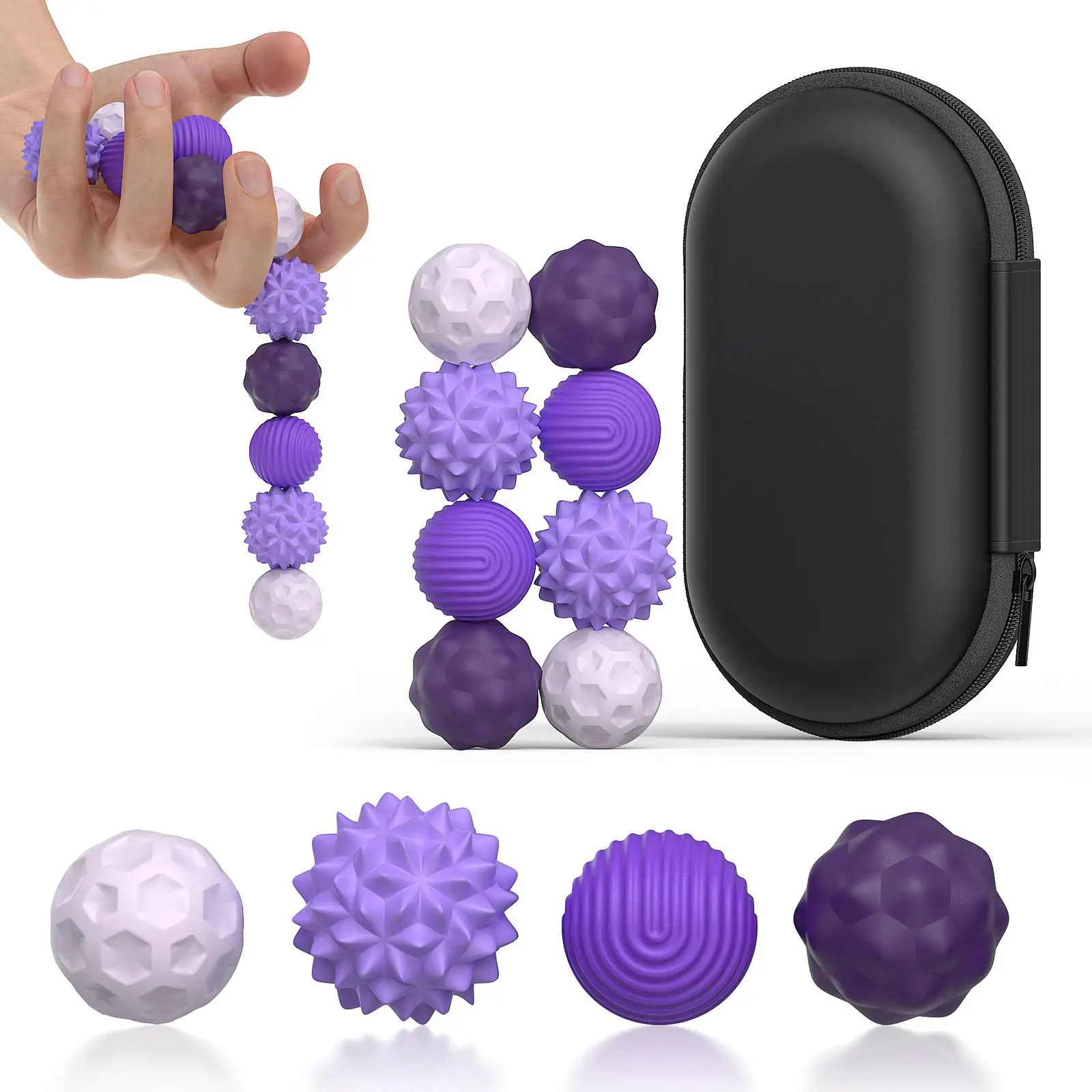 Silicone Magnetic Squishy Fidget Balls Set - 4/8 Counts, Assorted Colors, Multifunction Sensory Products for Stress Relief, Travel; Gifts for Kids/Adults with Autism/ADHD (Fidgeting Aid, Stress Reliever)