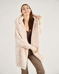 The Luxe Unisex Lounger Lite Jacket - Ivory Leopard