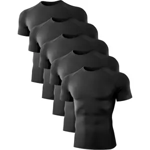5 Pack Men? ?s Compression Shirts Short Sleeve Cool Dry Sports Athletic Workout Base Layer Undershirt T-Shirt Tops