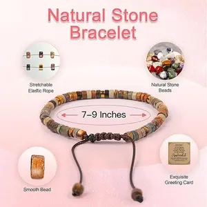 Inspirational Gifts Bracelets for Women Healing Natural Stone Bracelets - Graduation New Year Gifts for Her - Get Well Soon Gifts for Women Friends Sister Bestie Daughter Fear Relief Anxiety Relief Girls' Special Occasion Bracelet LGBT Gifts LGBTQ+