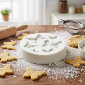 Silicone Sugar Butterfly Mold High Temperature Resistant Cake Decor Tools for Home Bakery Chocolate Making Stackable 3D Anti Stick Fondant Art Craft Storage Baking Accessories Silicone Molds