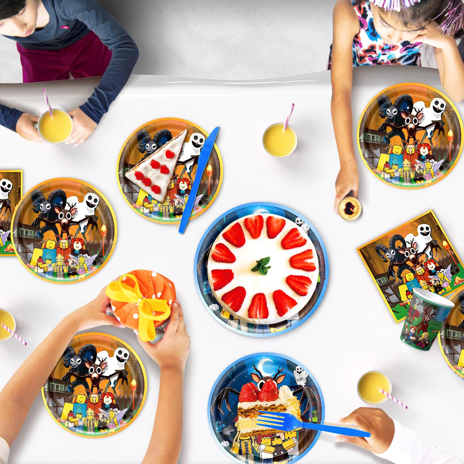 [Roblox] Roblox Toy Ninety Nine Nights-Themed Birthday Party Decoration Set — Banner, Cake Toppers, Balloons, & Party Favors | Create a Spectacular Celebration no roblox gift card Gold Graduation Supplies Kit