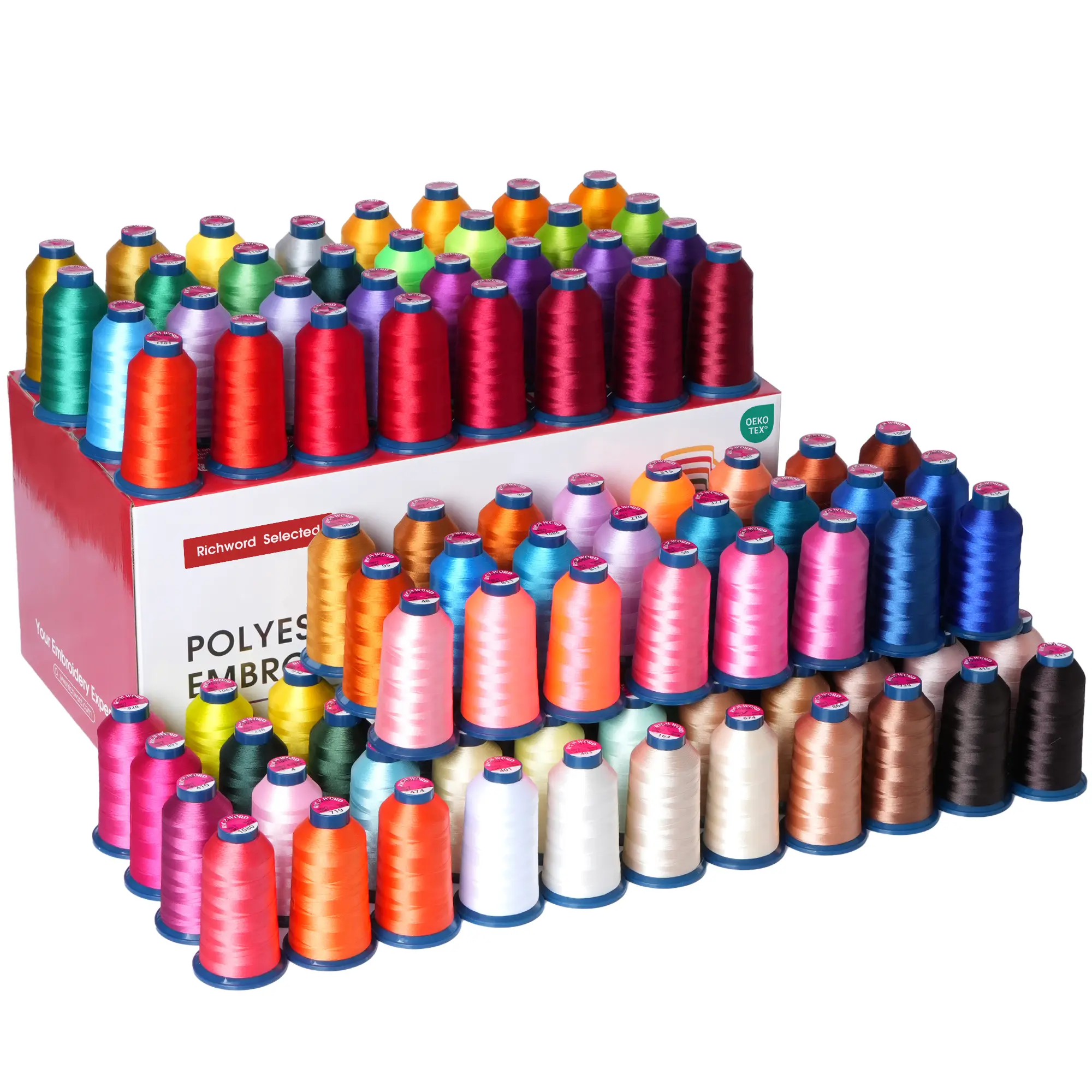 BAI Colorfast Durable Polyester Embroidery Thread Set, 100-Roll 40WT 108D/2 4000M Large Spools, for Home & Commercial Embroidery Machines