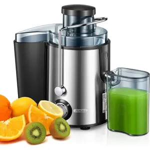800W Juilist New Generation 3" Wide Mouth Anti-Drip Dual Speeds Easy Clean Fruit Veg Juicer Extractor with Recipe & Brush