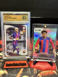 LAMINE YAMAL LOT 2026 Topps Lamine Yamal UCL Team of the season Graded Mint 9.5 and 2025 Upper Deck Allure SE Lamine Yamal #3