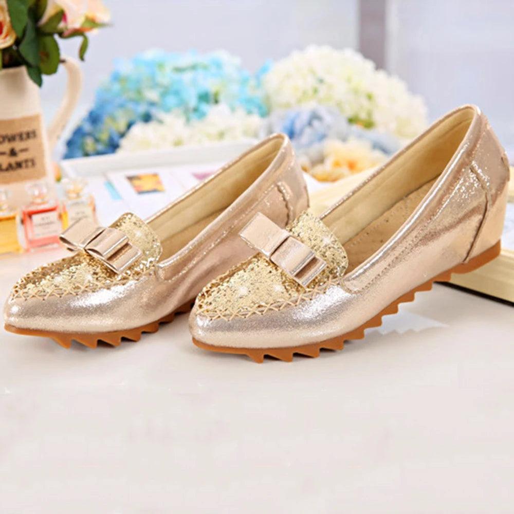 Y 31-40 New Women's Niche Design Pointed Toe Loafers Fashionable Height-Enhancing Flats