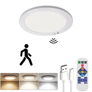 Rechargeable Motion Sensor Ceiling Light - Magnetic Wireless Battery-Powered with Remote, Ideal for Closet, Stairs, Porch (Home Improvement Indoor/Outdoor Lighting Fixture)