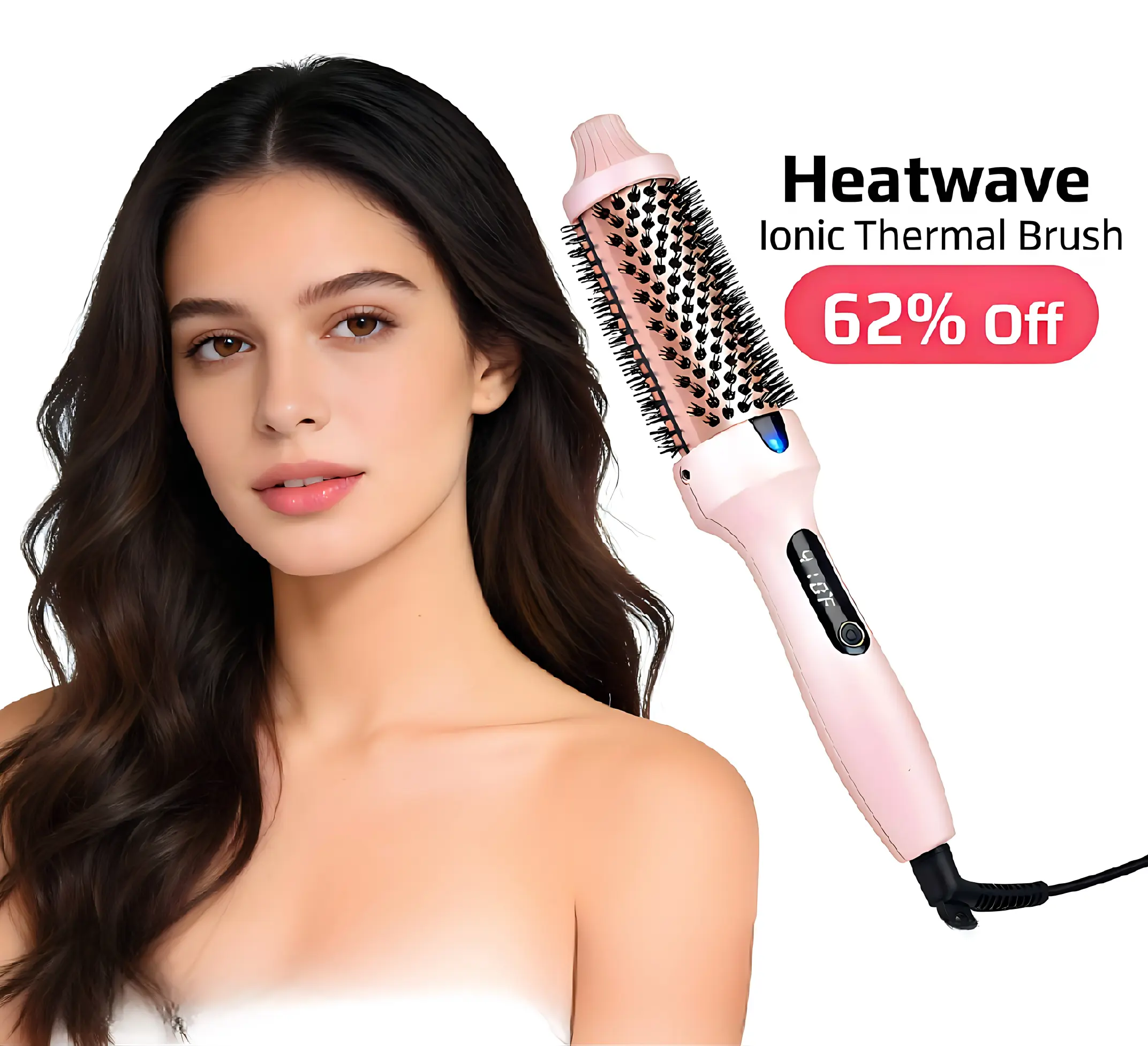 1.5 in Thermal Curling Iron Brush - Adjustable Temp, Dual Voltage Hair Tool for Curly Hair, Thermal Brush Blowout, Creates Salon-Style 90s Volume, Hair Curler