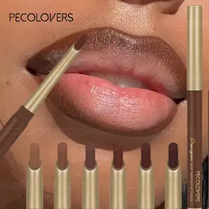 6pcs/set Matte Lip Liner Pencils Long-Lasting Waterproof Lip Stain Lipstick Natural Brown Lip Liner Professional Makeup