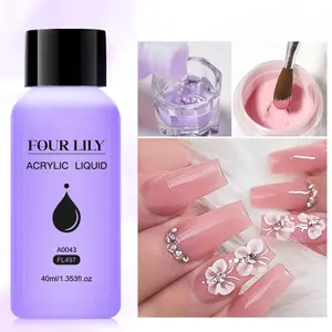 Acrylic Liquid Nail Polymer Solution, 40ML Liquid, Used with Acrylic Powder and Poly Gel, No Need UV LED Lamp Drying, Acrylic Nails Gel