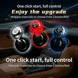 One Click Start Lever Engine Start Stop Button Decorative Cover Pull Lever Design 5 Color Options Easy Install Universal Fit Car Interior Accessory for Fashionable Auto Interior Upgrade & Car Styling
