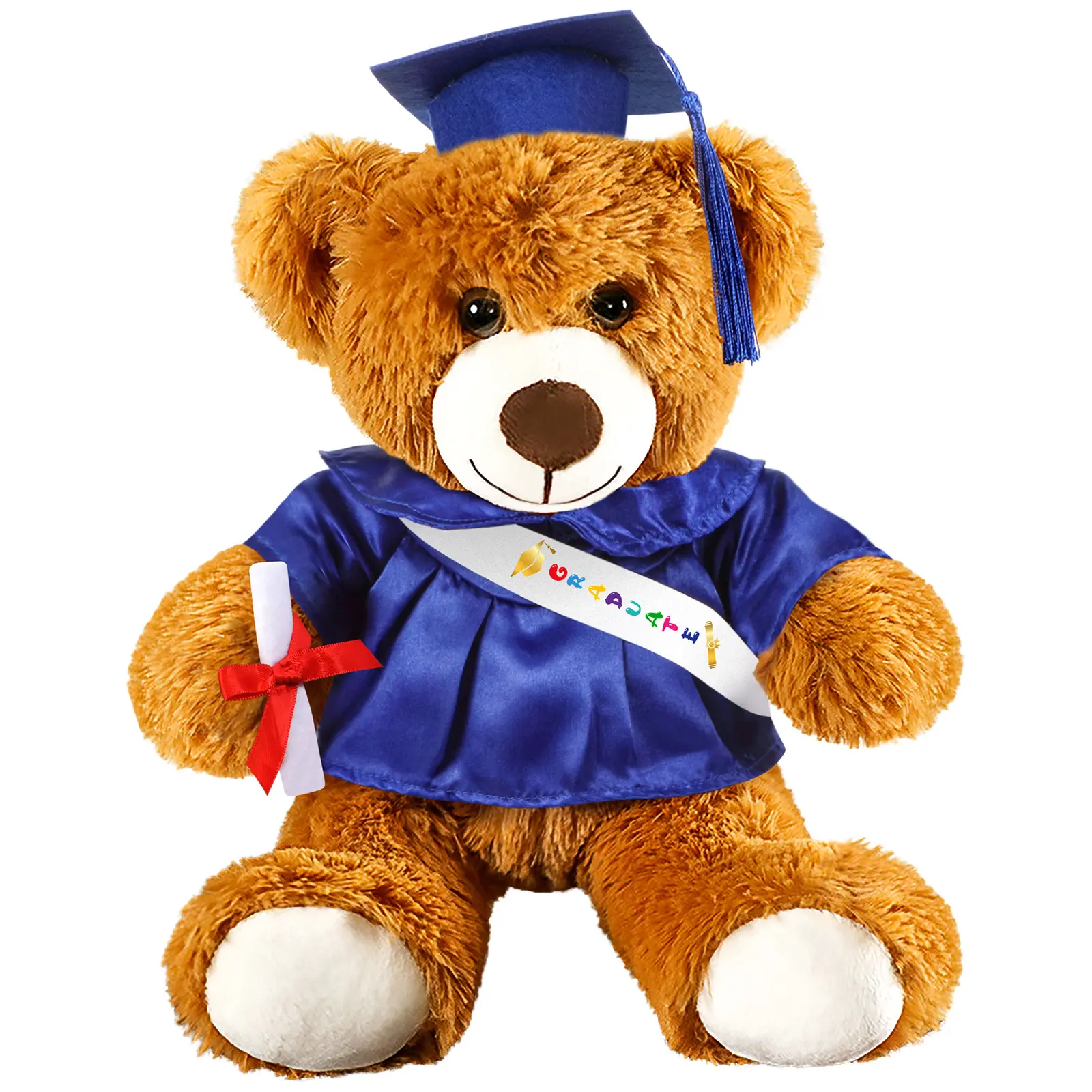 Graduation Bear Gifts Class of 2026 Stuffed Plush Bear with Gown Cap Tassel Grad Card, Cute Teddy Bear Grad Gifts for Graduates  Teachers Parents Prep for Daughter Son Kindergarten High School College Students Friends Ceremony Party Celebration Supplies