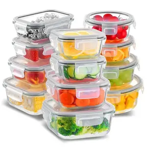 Easy Clean Glass Food Storage Set - 12-Pack Bowls with Integrated Locking Clips for All Kitchen Needs
