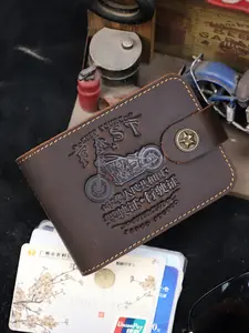 Vintage Handmade Crazy Horse Genuine Leather Card Horder Men Card ID Holders Leather Buiness Card Wallet Driving License Holder