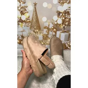 Valentina - Platform Suede Clogs