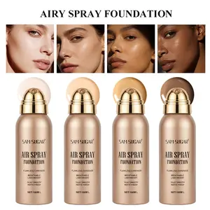 Sam Sugar Air Cushion Foundation Spray, High Coverage Flawless Complexion Creamy Matte Finish, Sweatproof Long-Lasting, Suitable for Mature Skin, Natural Nude Look
