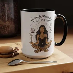 Currently Manifesting Cool Ass Shit Mug – Funny Witch Coffee Cup, Crystal Ball Mug, Sarcastic Spiritual Humor Mug, Witchy Gift, Manifestation Aesthetic Mug